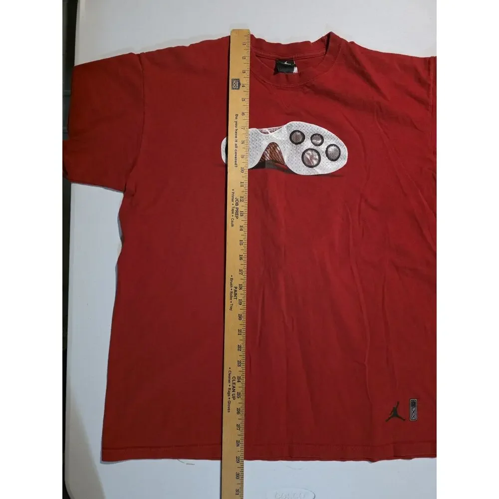 Jordan Brand Sneaker Sole Graphic T-Shirt Red Mens XL Vintage Shoes Tee